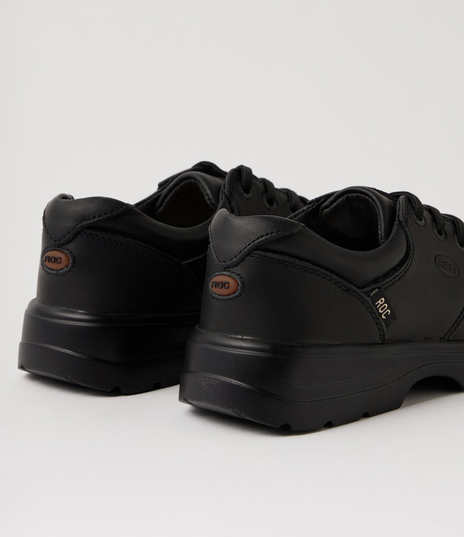 Kick Junior Black Leather Lace Up School Shoes