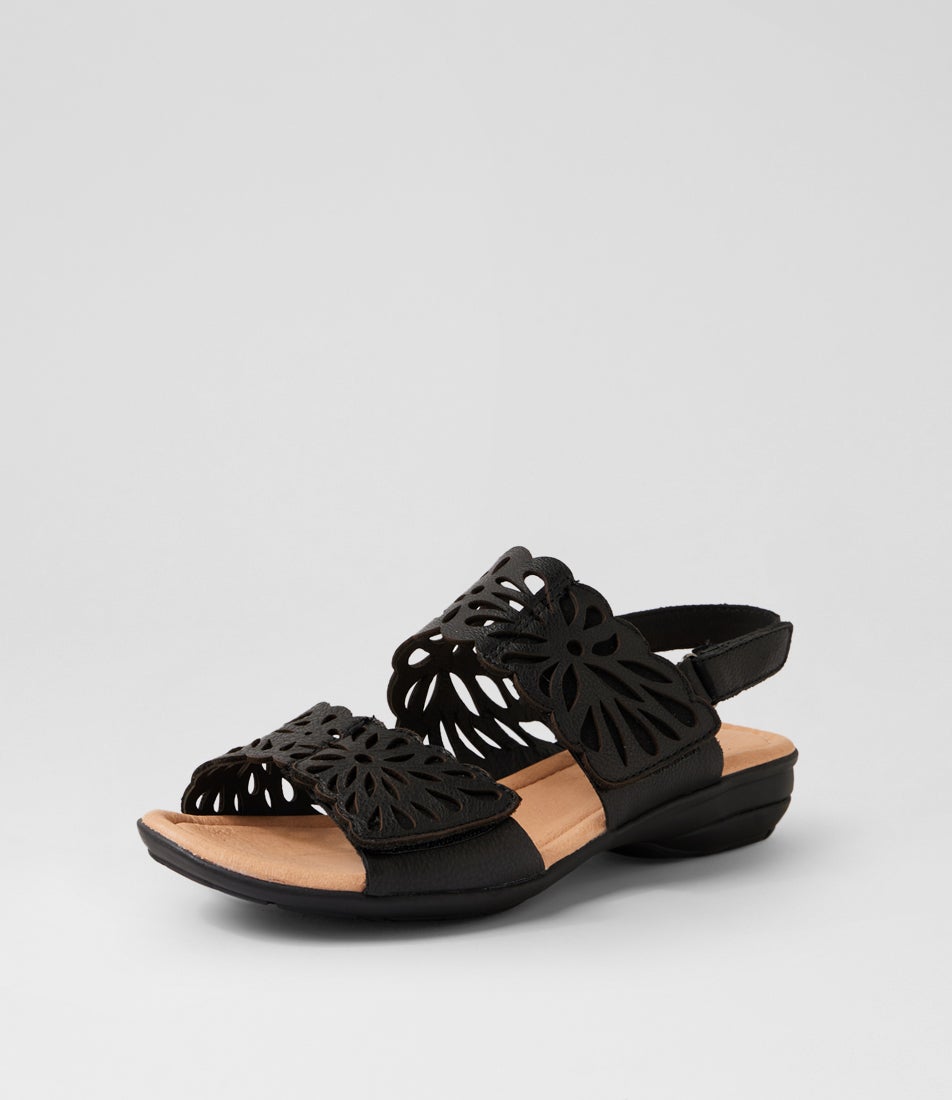 Beckhams Black Leather Sandals