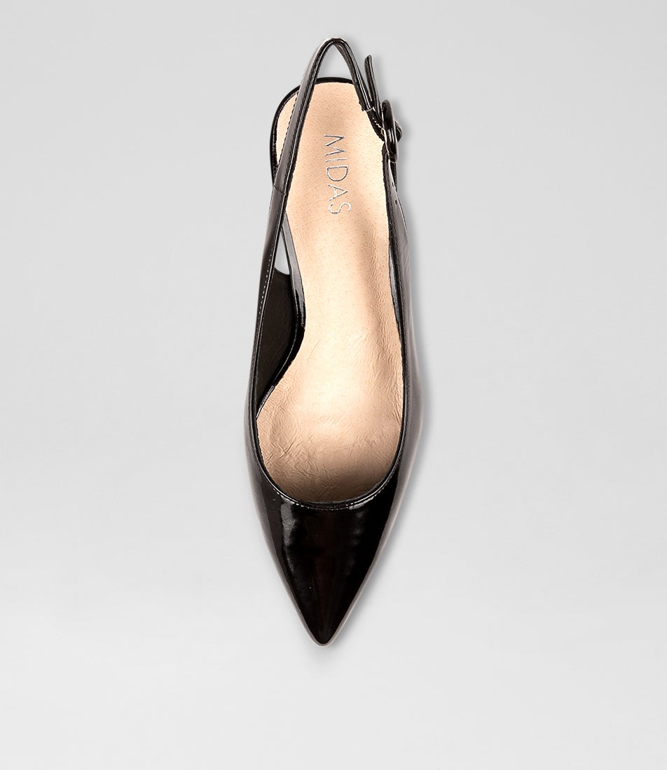 Amali Black Patent Leather Pump Heels