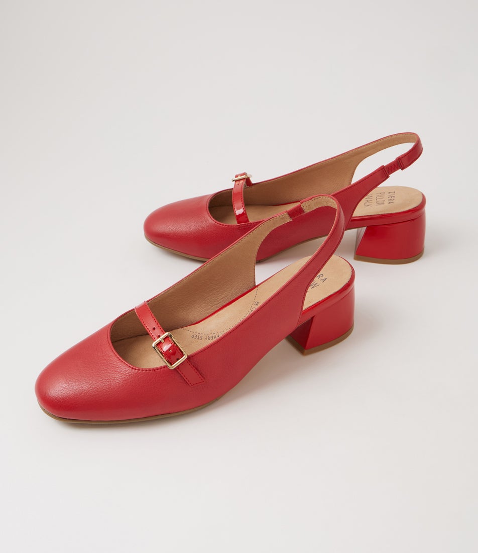 Zolmy W Red Leather Patent Heels