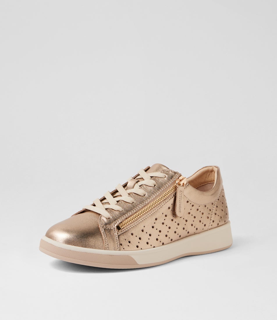Aurie Xf Champagne Leather Sneakers Aurie Xf Champagne Leather Sneakers