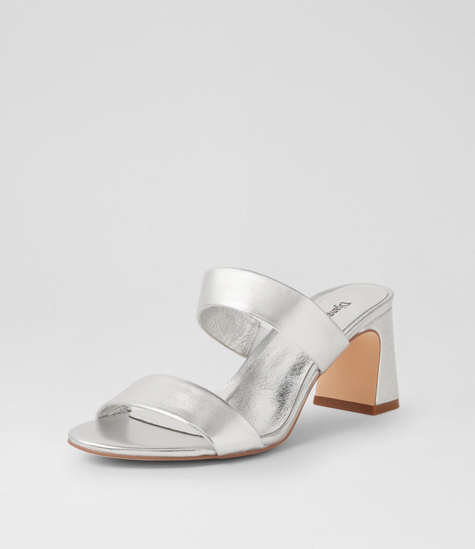 Belline Silver Leather Heeled Sandals
