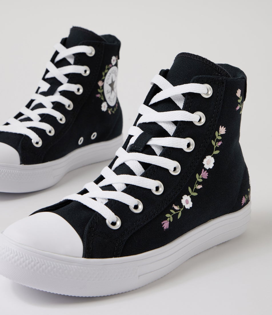 Day One Og High Top W Black White Petal Canvas Sneakers