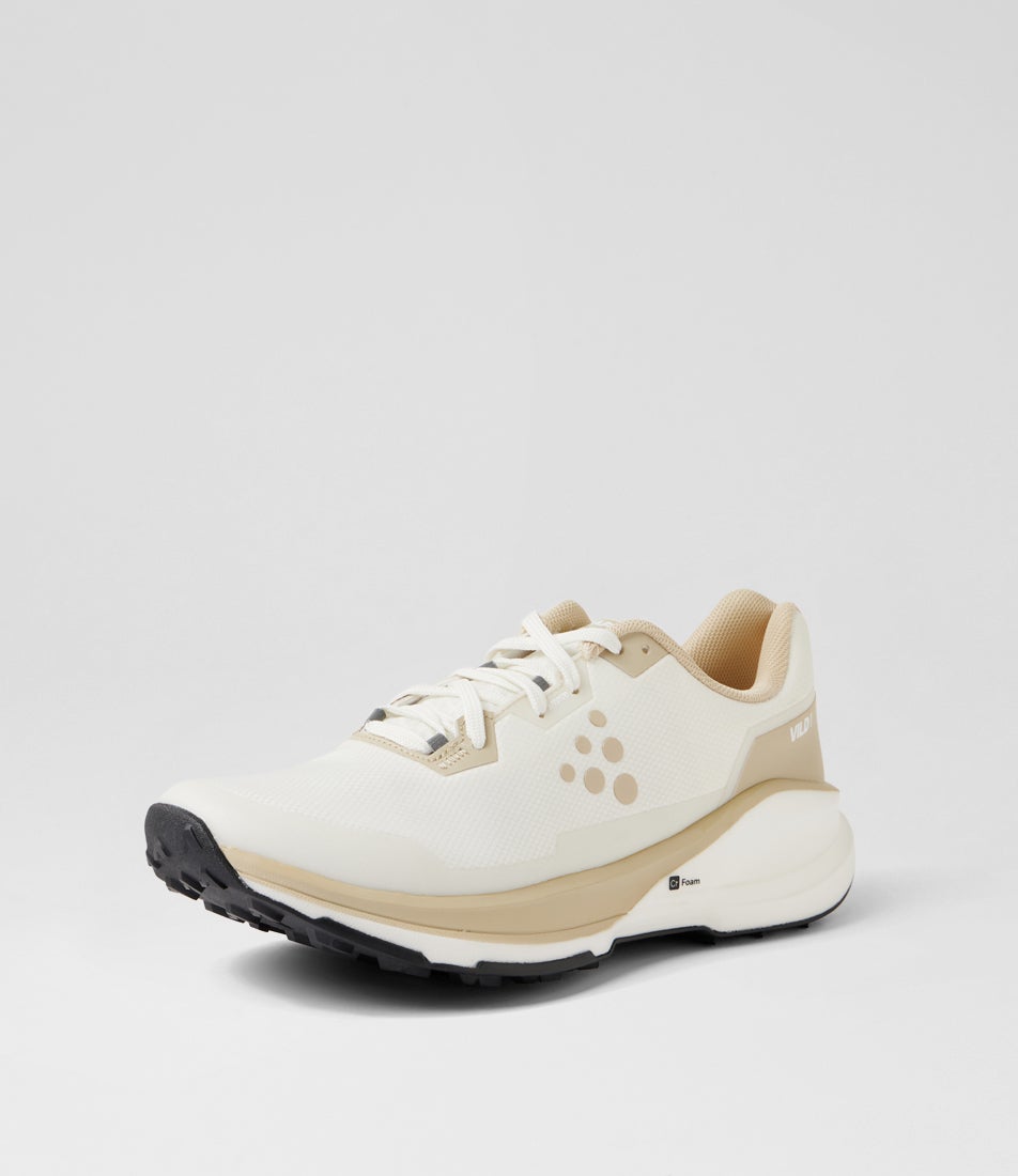 Vild 1 W Ash White Contrast Beige Mesh Lace Up Sneakers
