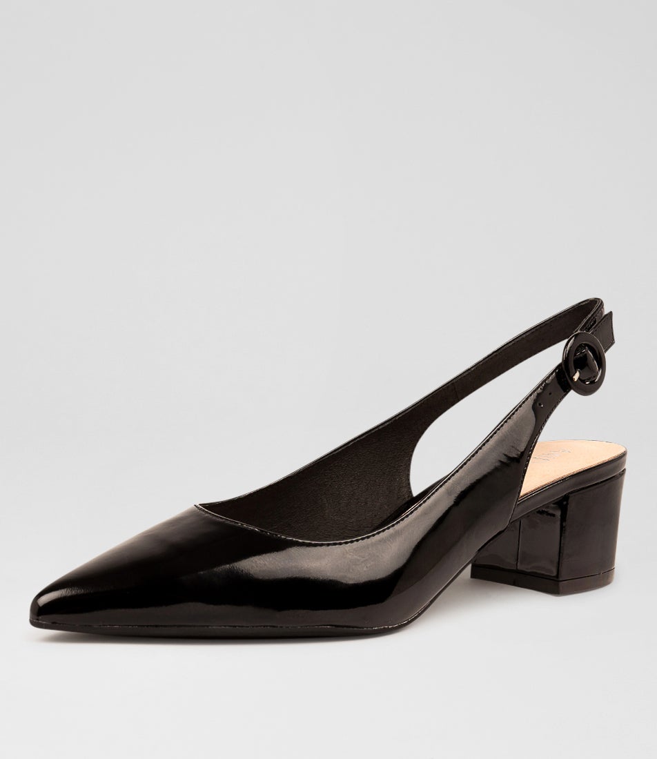 Amali Black Patent Leather Pump Heels