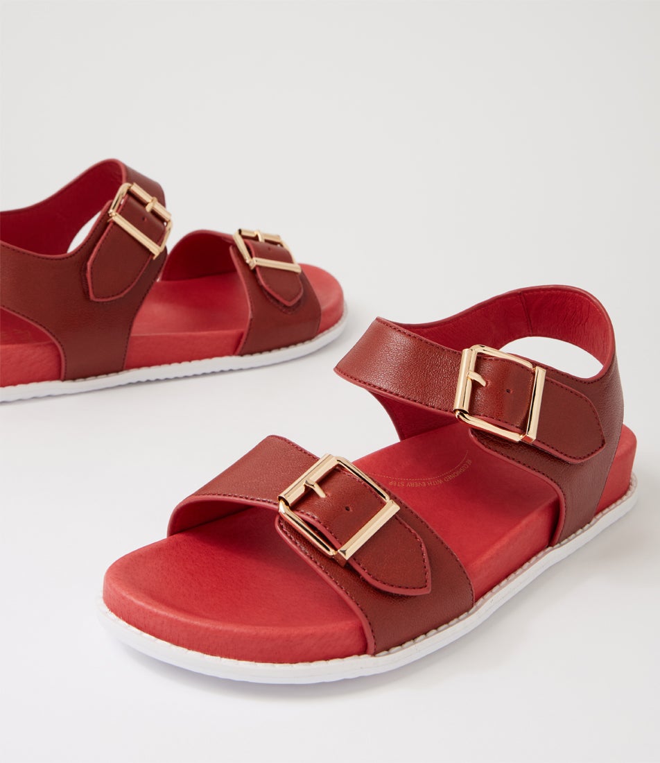 Hastice W Red Leather Sandals