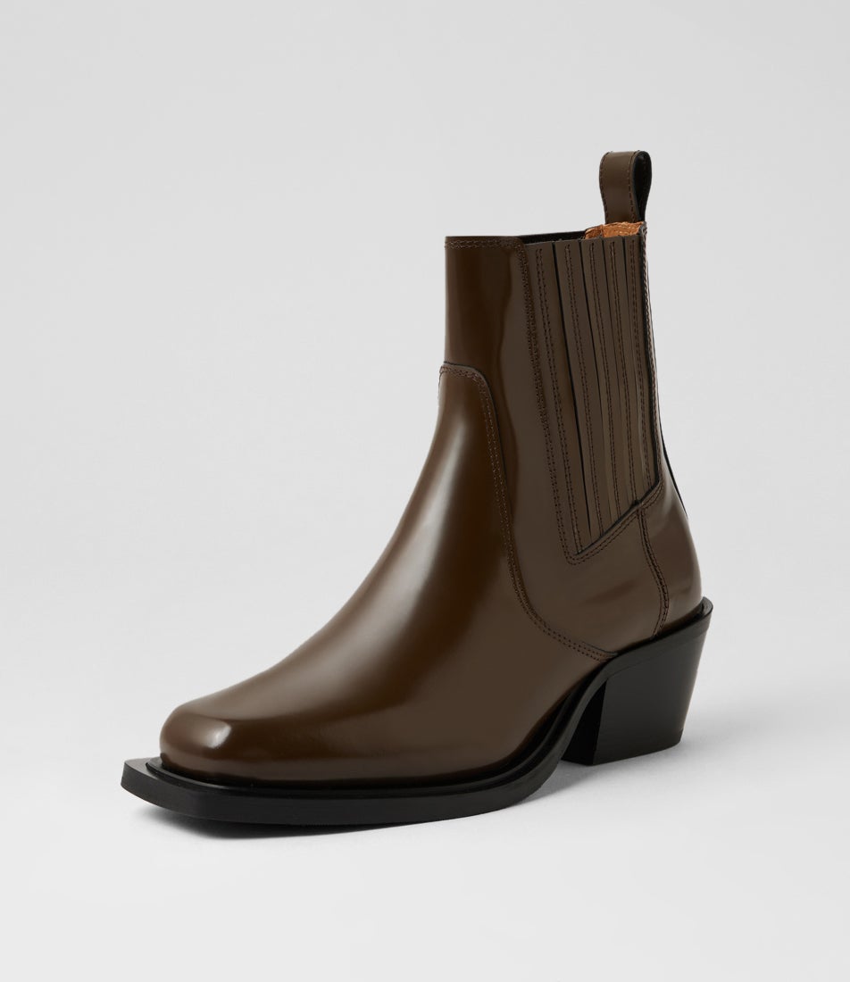 Denver Brown Leather Ankle Boots