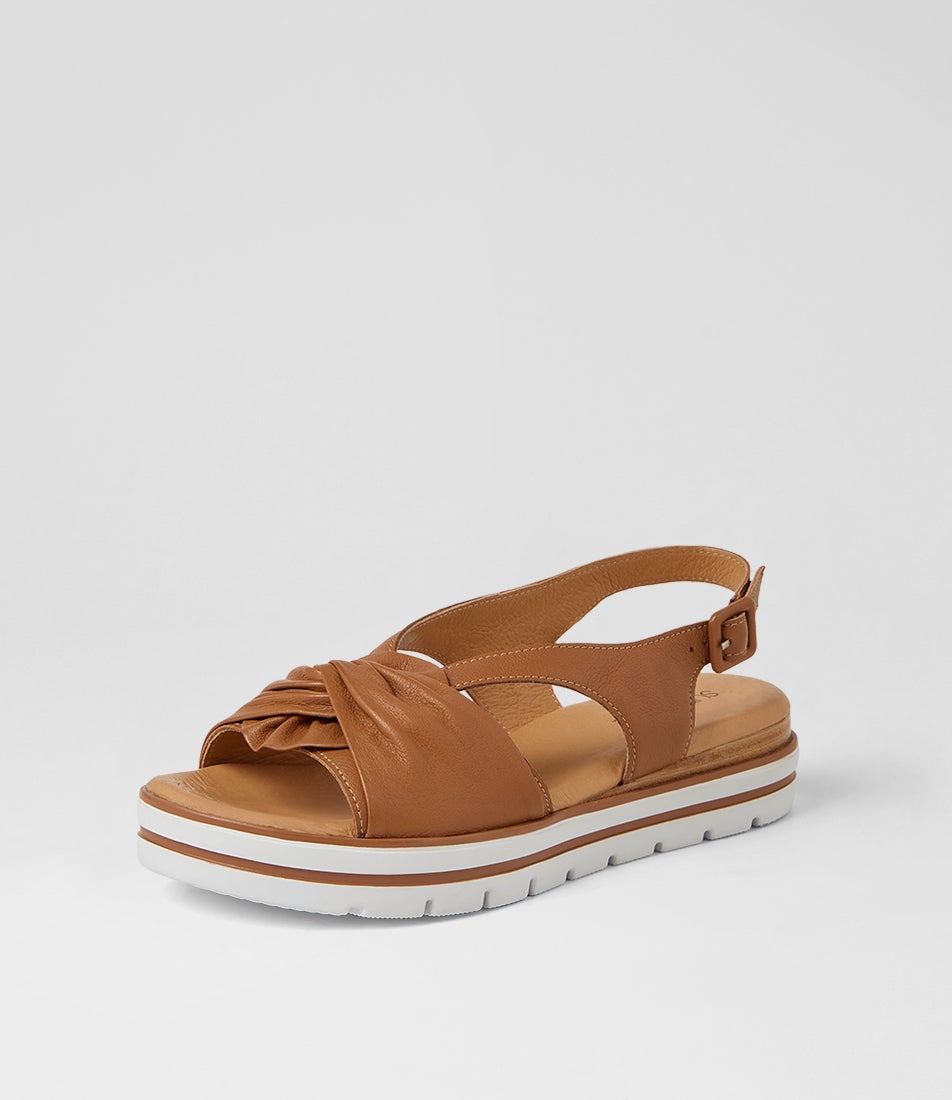 Alexin Dark Tan Leather Sandals