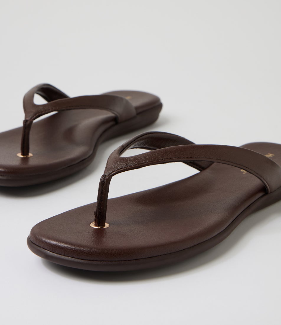Kora Espresso Leather Thongs