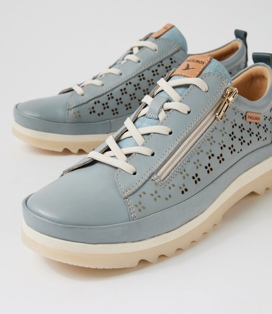 Vigo Denim Leather Lace Up Flats