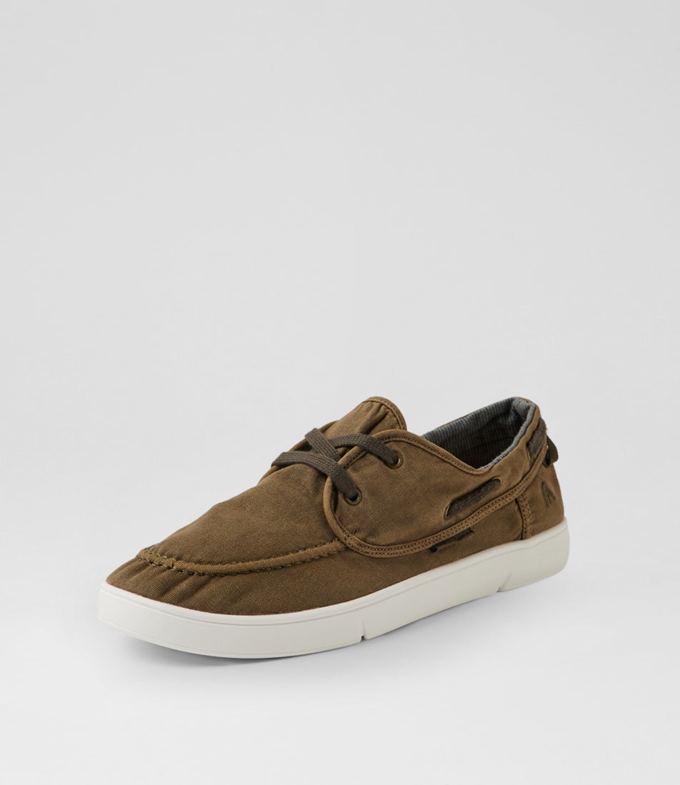 Alfie Grey Taupe Canvas Lace Up Sneakers