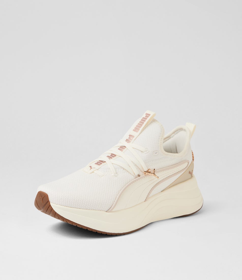 Softride Warm White Silver Mesh Sneakers