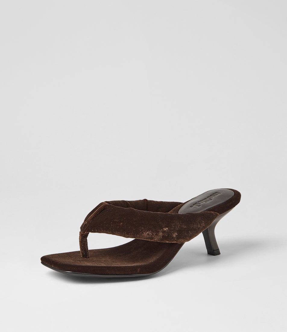 Heedee Choc Velvet Sandals