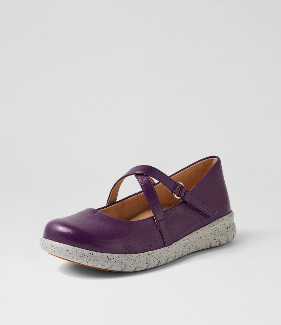 Soffees Xf New Purple Leather Mary Janes