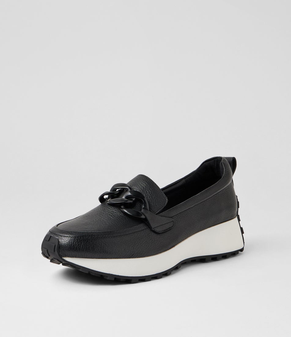 Zaphas Black Leather Loafers
