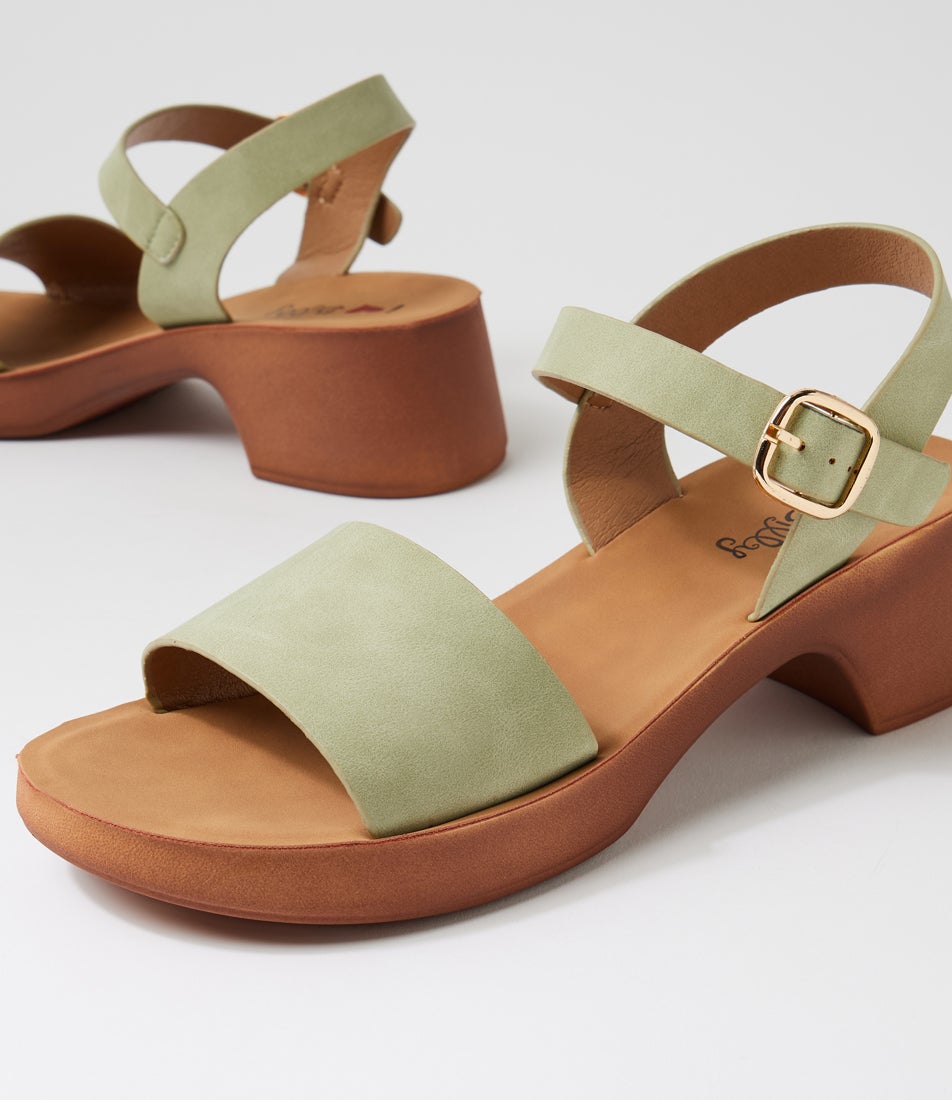 Admana Pistachio Nubuck Pu Sandals