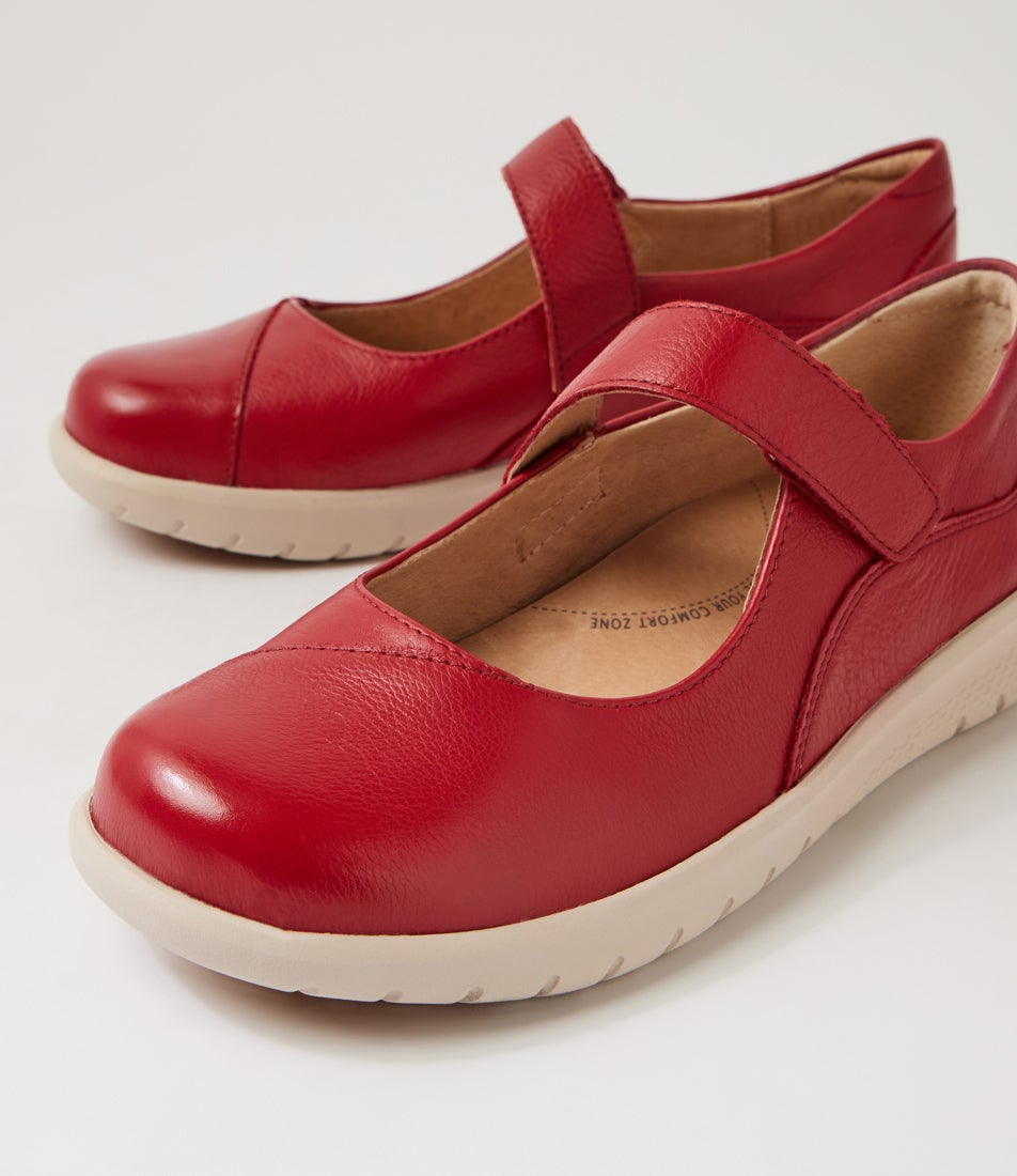 Selroy Xw Dark Red Leather Flat Shoes