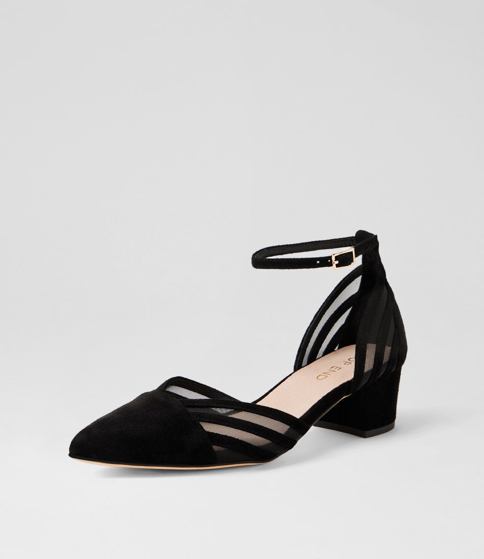 Ashea Black Suede Mesh Heels Ashea Black Suede Mesh Heels
