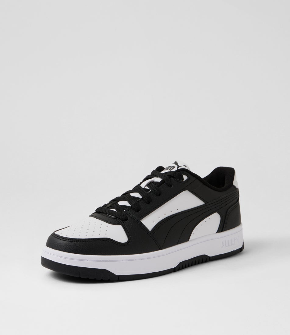 Rebound Slam Lo Black White Lace Up Sneakers