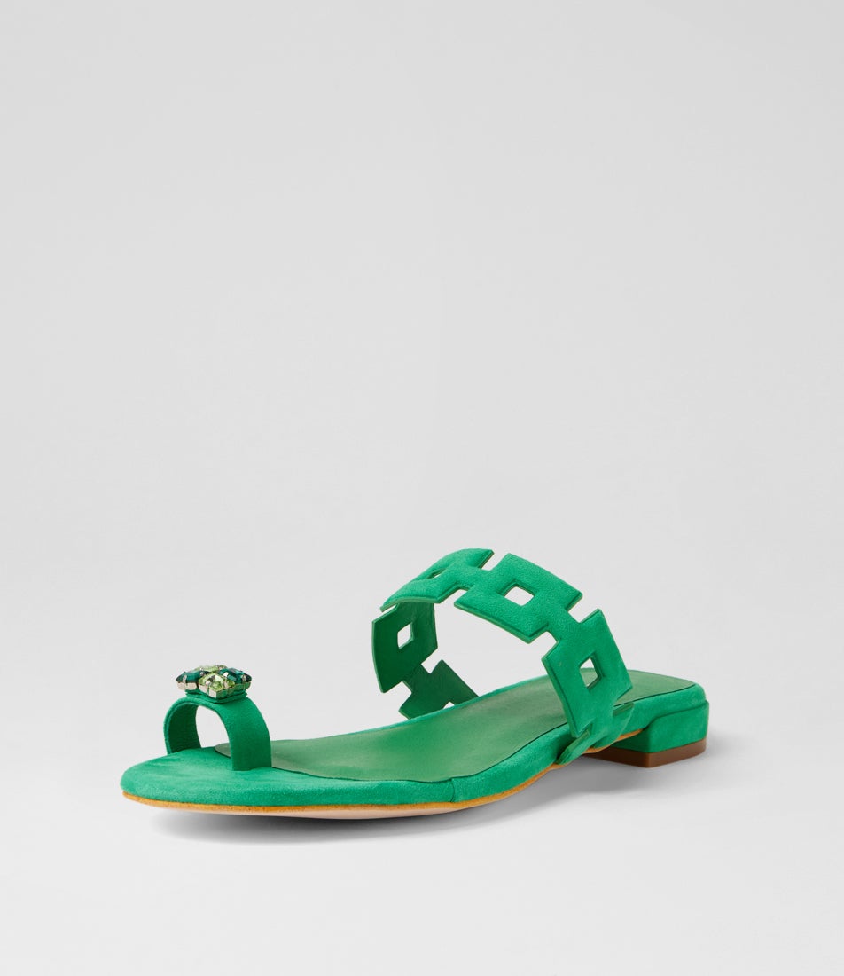 Loverlie Light Emerald Suede Sandals