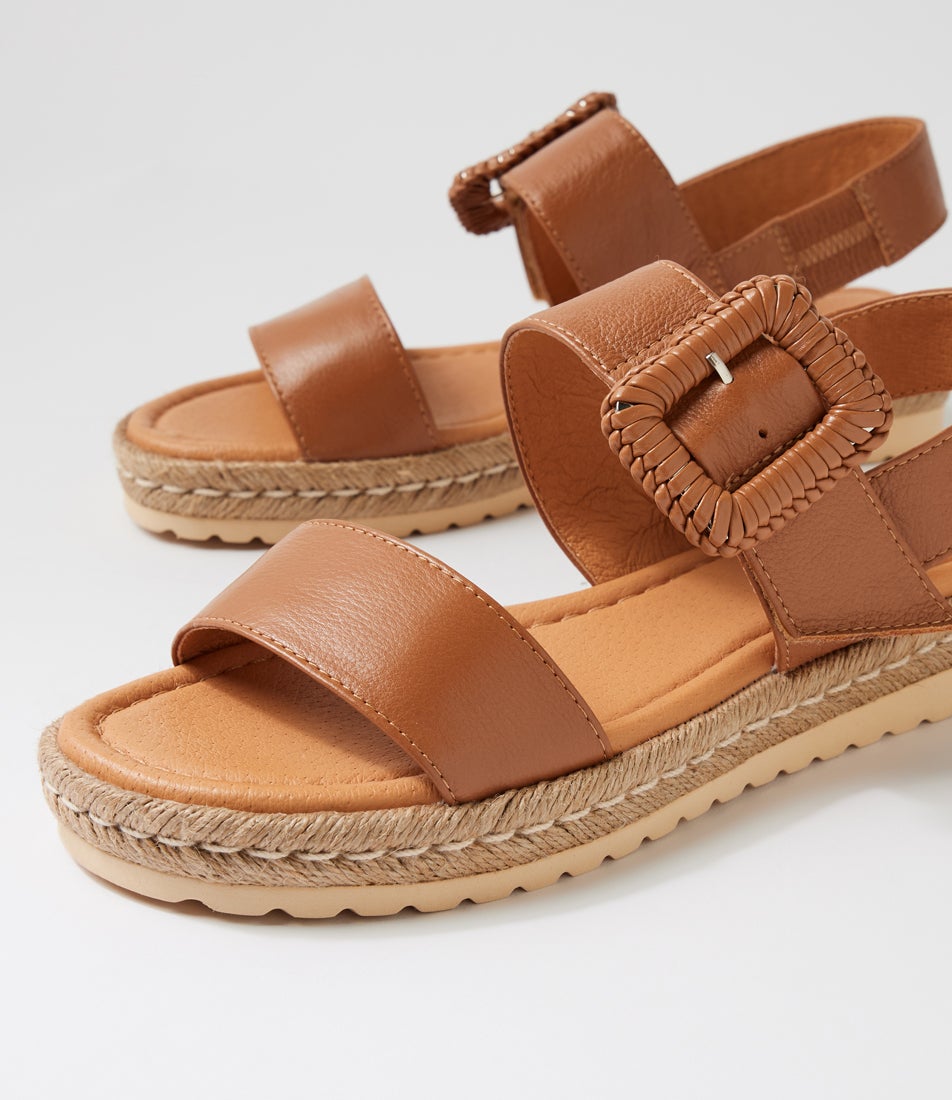 Shachar Dark Tan Leather Sandals
