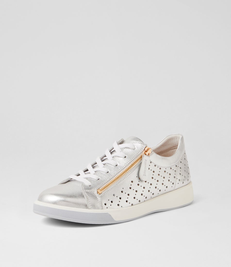 Aurie Xf Silver Leather Sneakers