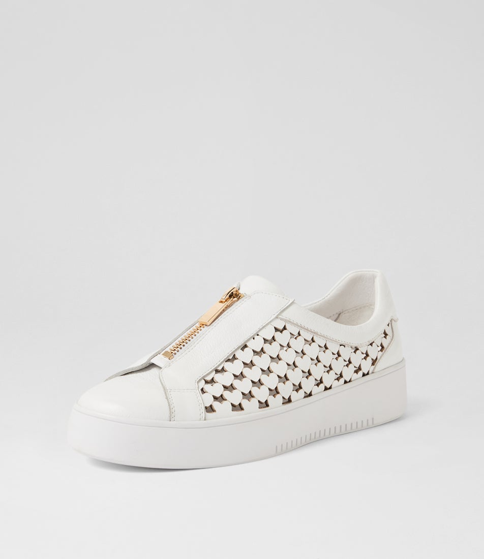 Libbey White Leather Sneakers
