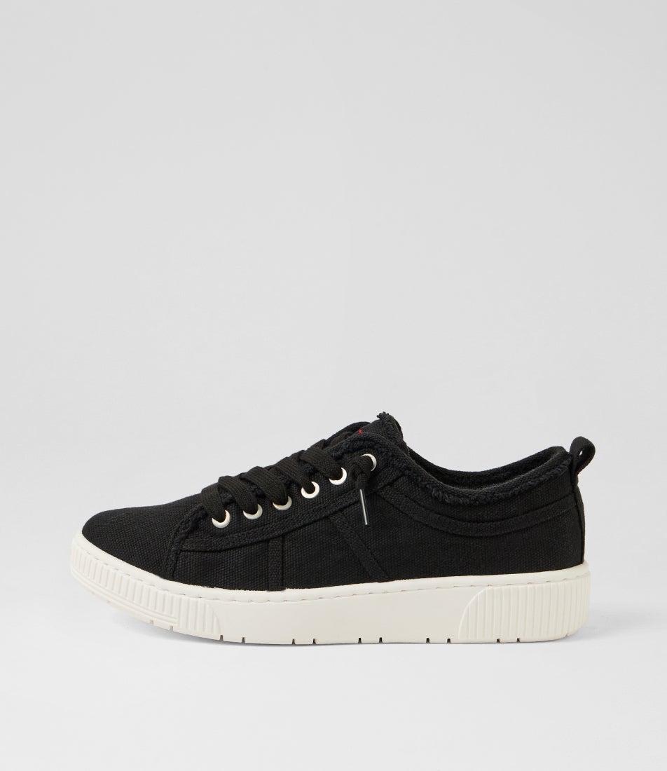 Isaiah Black Recycled Canvas Sneakers