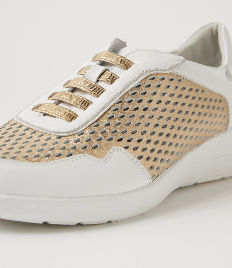 Nettar W White Gold Cheetah Sneakers