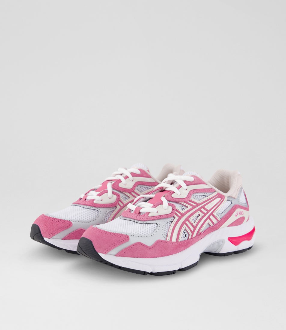 Gel Nyc Youth White Pink Cloud Suede Sneakers