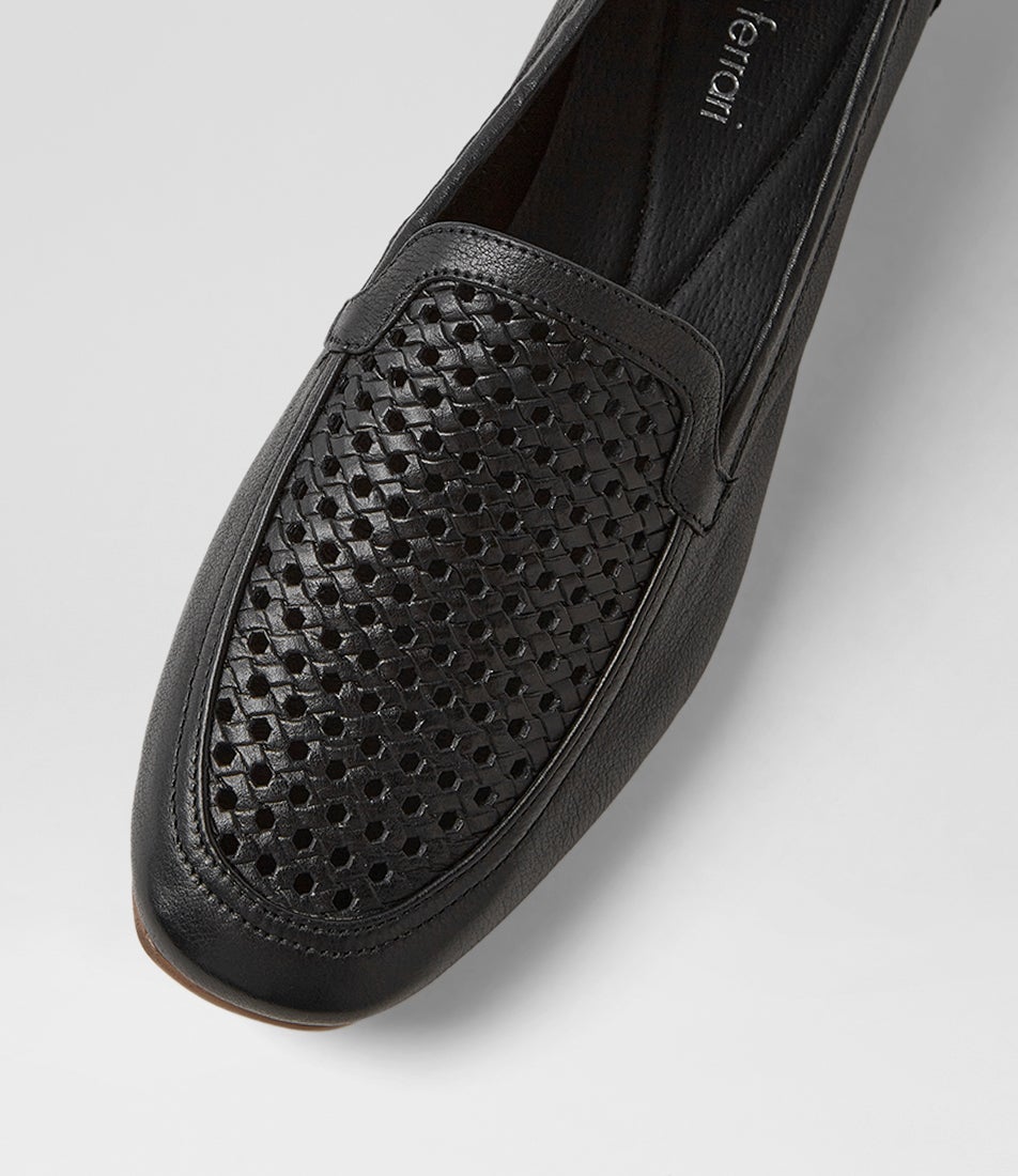 Tillis Black Natural Leather Flat Shoes