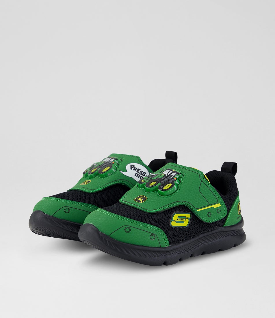 Comfy Flex Toddler Green Black Mesh Sneakers