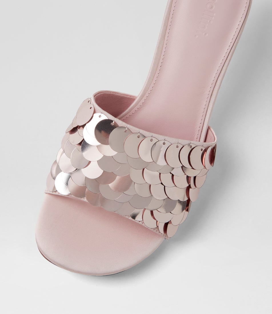 Ampale Pale Pink Sequin Sandals