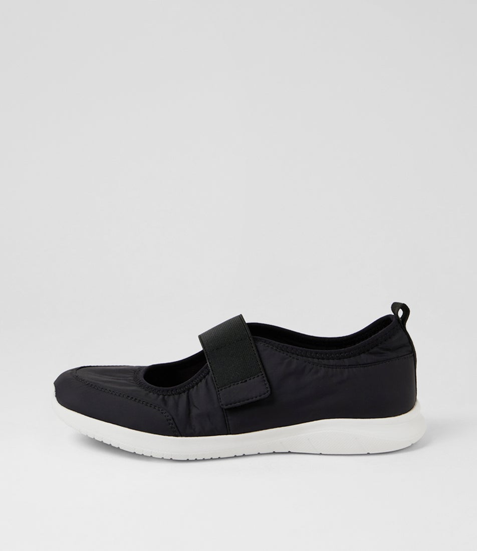 Fibons Xf Black White Fabric Mary Jane Sneakers