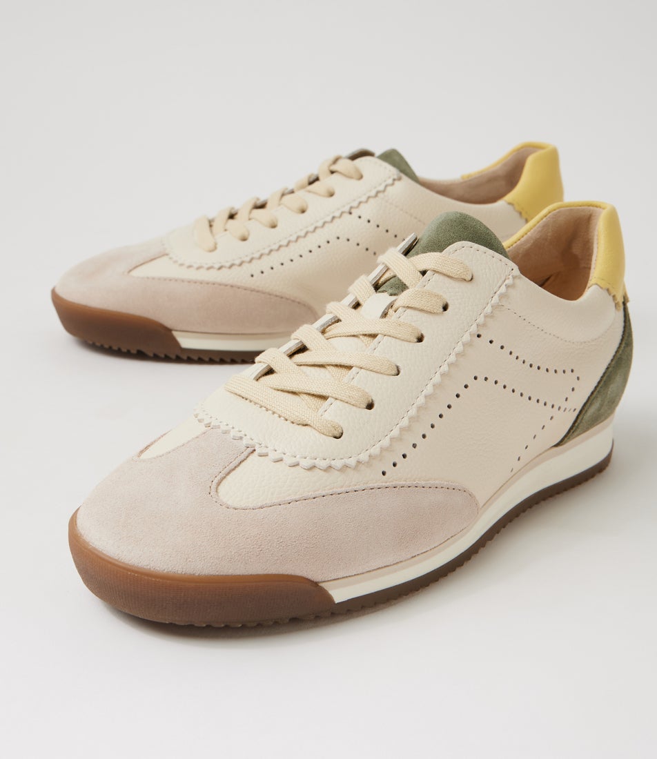 Nushka White Leather Lace Ups