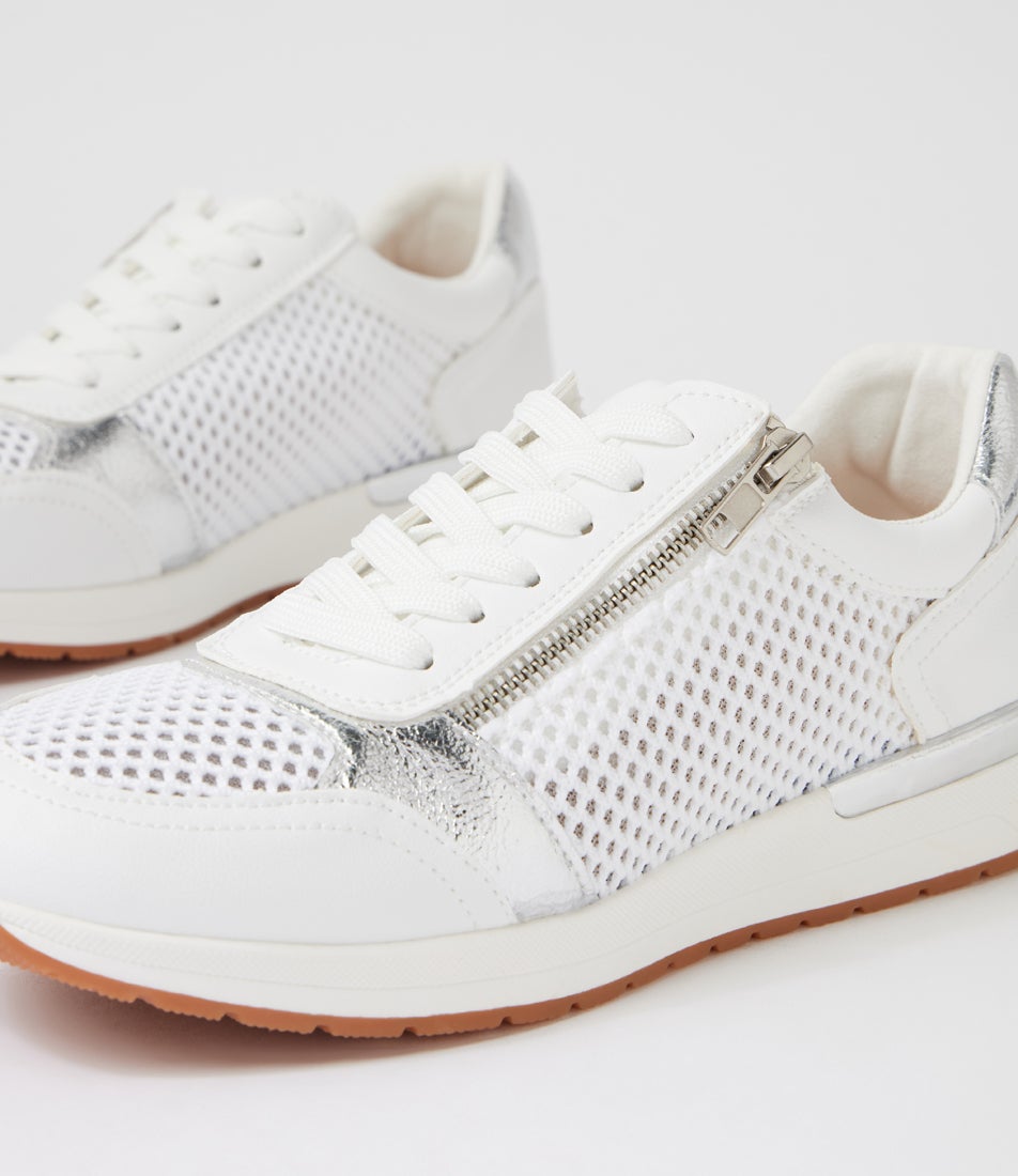 Rellie White Mesh Mix Sneakers Rellie White Mesh Mix Sneakers