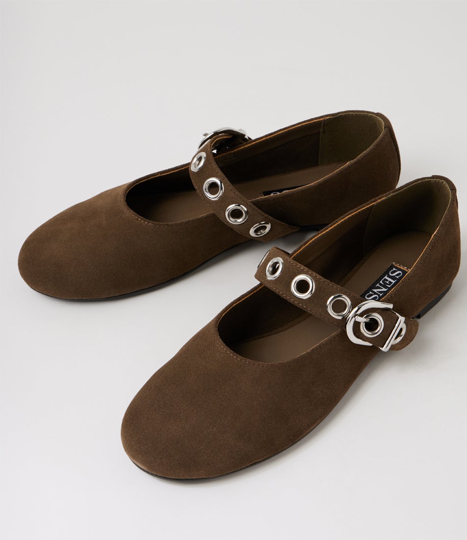 Camille 3 Olive Suede Ballet Flats