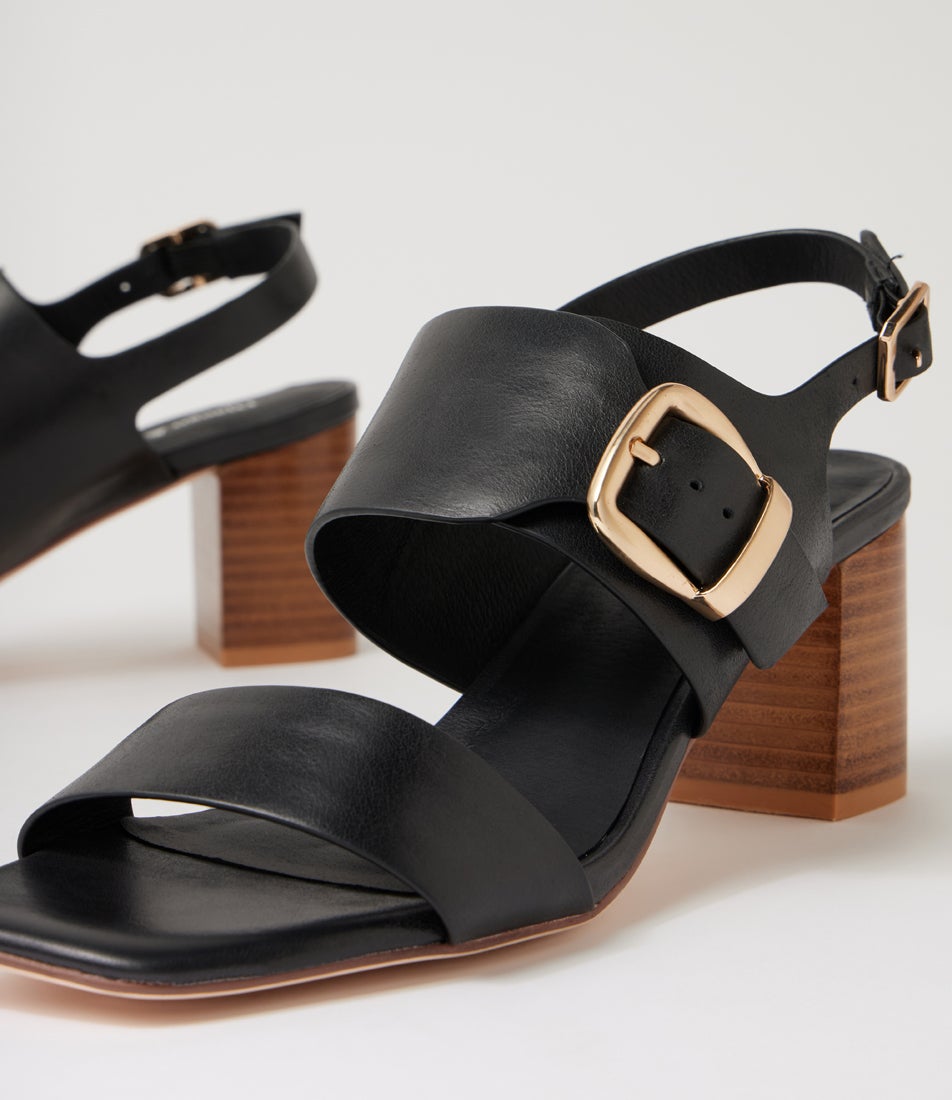Jetza Black Natural Leather Sandals