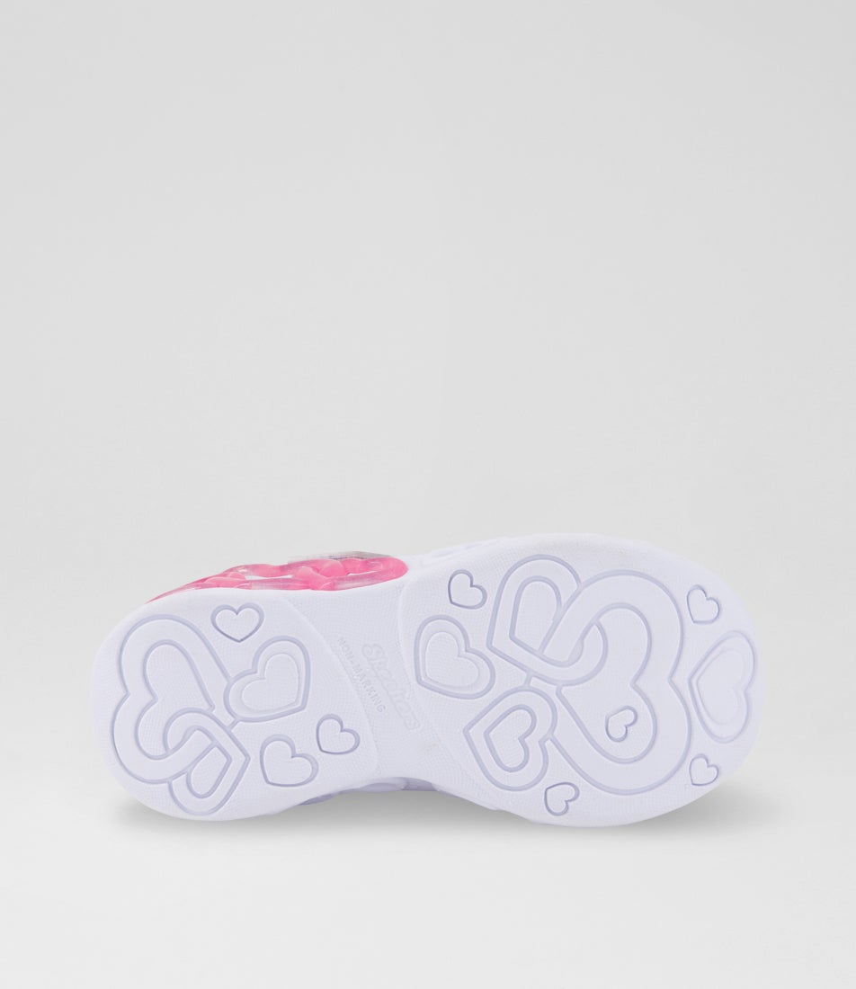 Heart Lights Toddler Silver Multi Fabric Sneakers