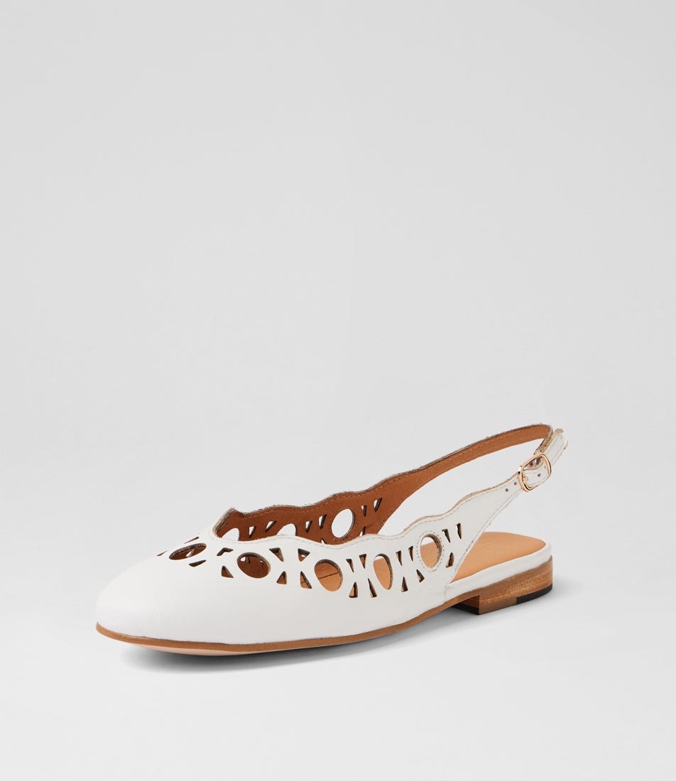 Ursley White Leather Flat Shoes Ursley White Leather Flat Shoes