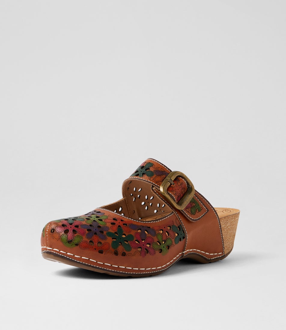 Joker Tan Multi Leather Wedges Joker Tan Multi Leather Wedges