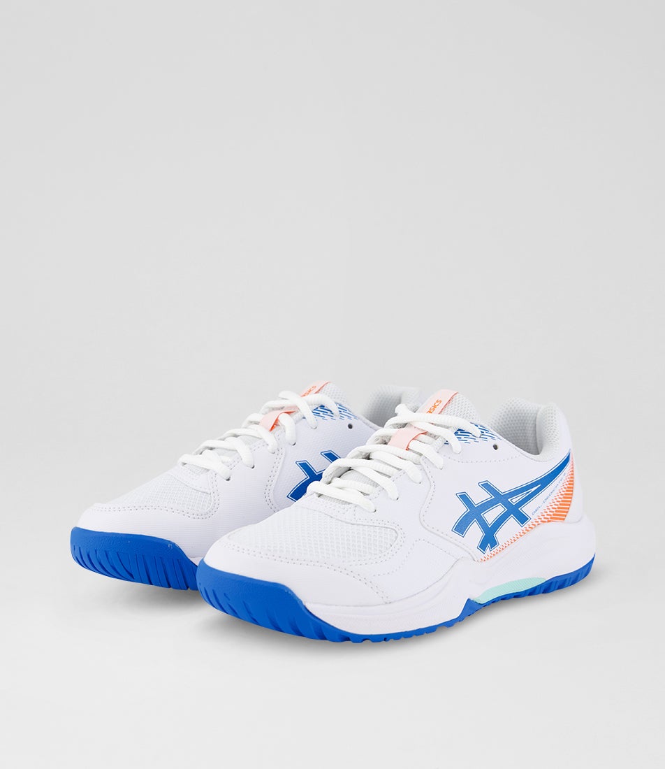 Gel Dedicate 8 Junior White Directoire Blue Leather Sneakers