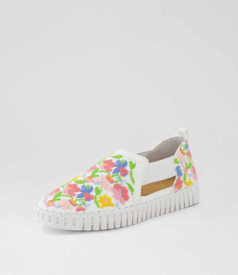 Hassana Ivory Gelato Fabric Loafers