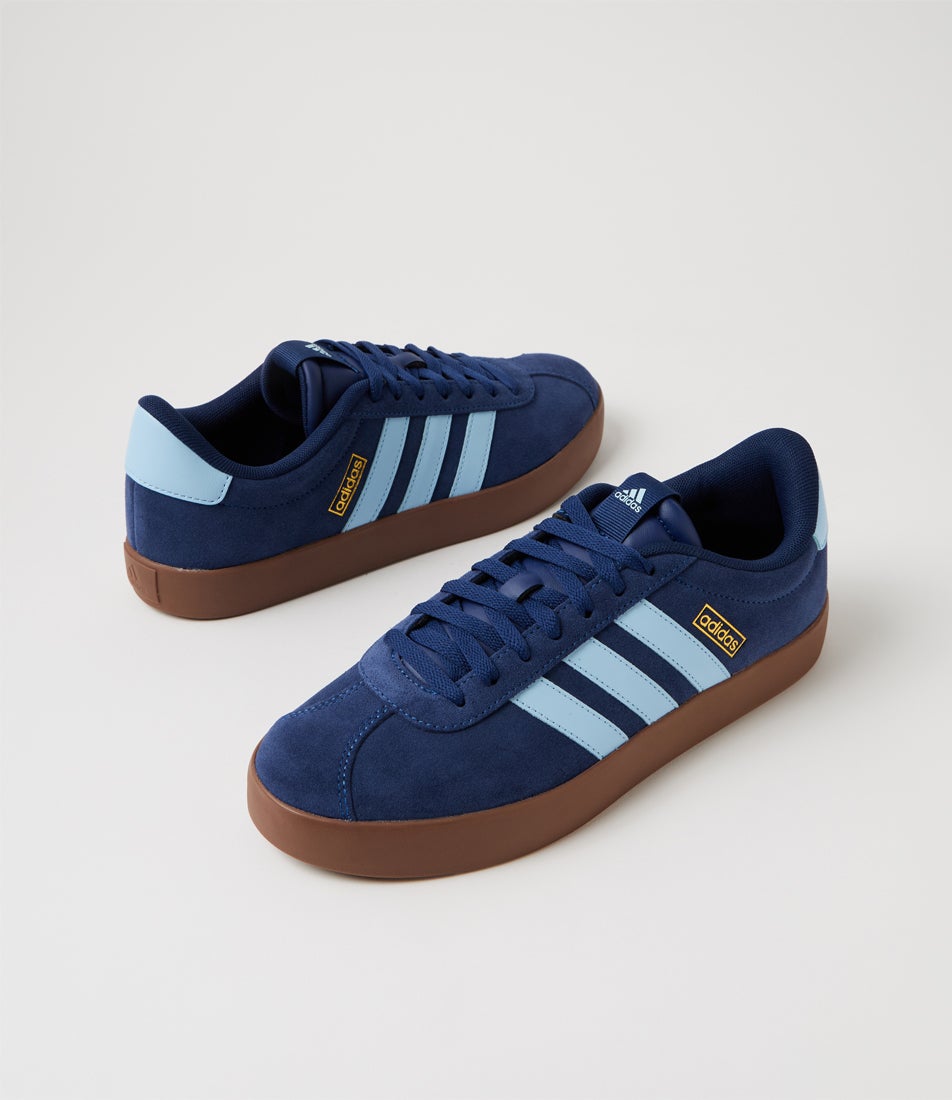 Vl Court 3 M Dark Blue Clear Sky Gold Fabric Sneakers