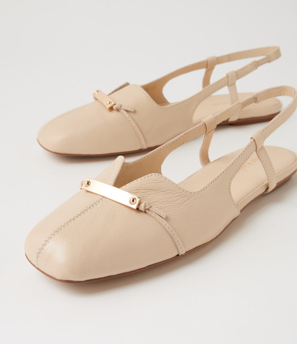 Valyn Vanilla Leather Slingbacks