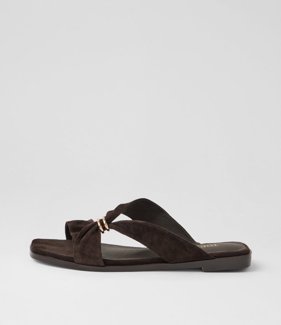 Lalori Choc Suede Slides