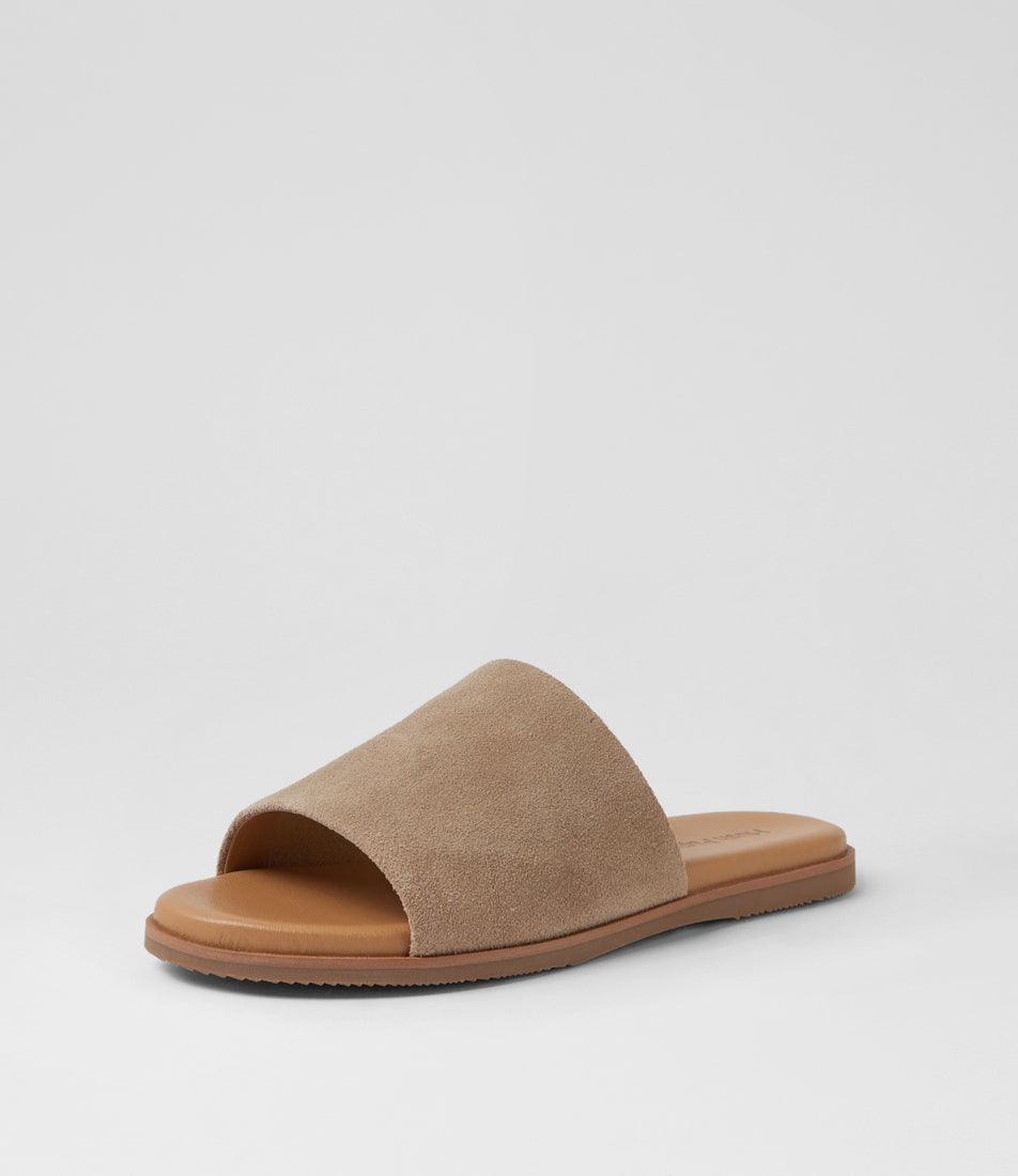 Paradise Taupe Suede Slides