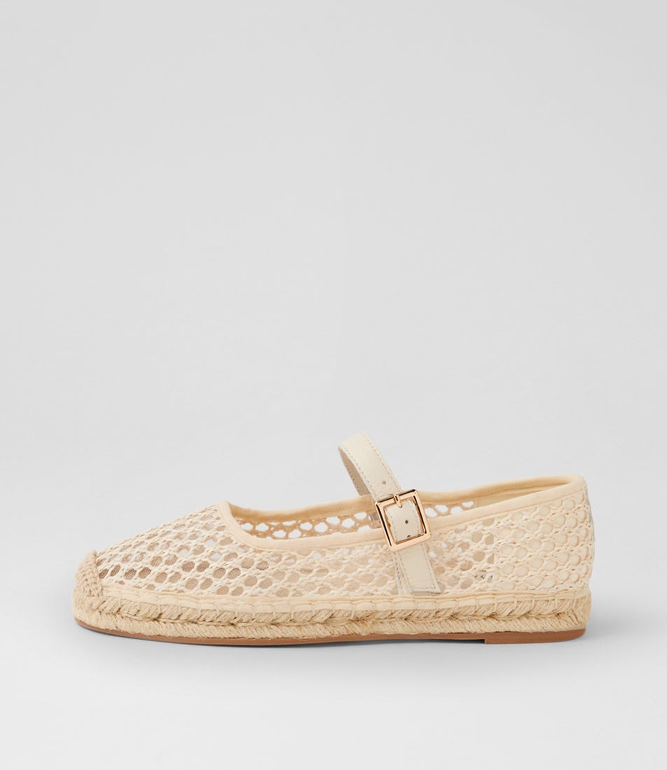 Sinki Cream Woven Leather Espadrilles