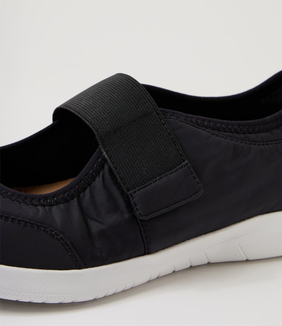Fibons Xf Black White Fabric Mary Jane Sneakers