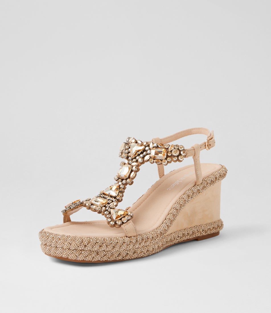 Vallda Latte Multi Suede Sandals